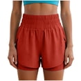 thumbnail image 5 of Mnuaqn Women's Athletic Shorts High Waisted Running Short Pocket 2.5" Sporty Shorts Gym Workout Shorts (Red, L), 5 of 9