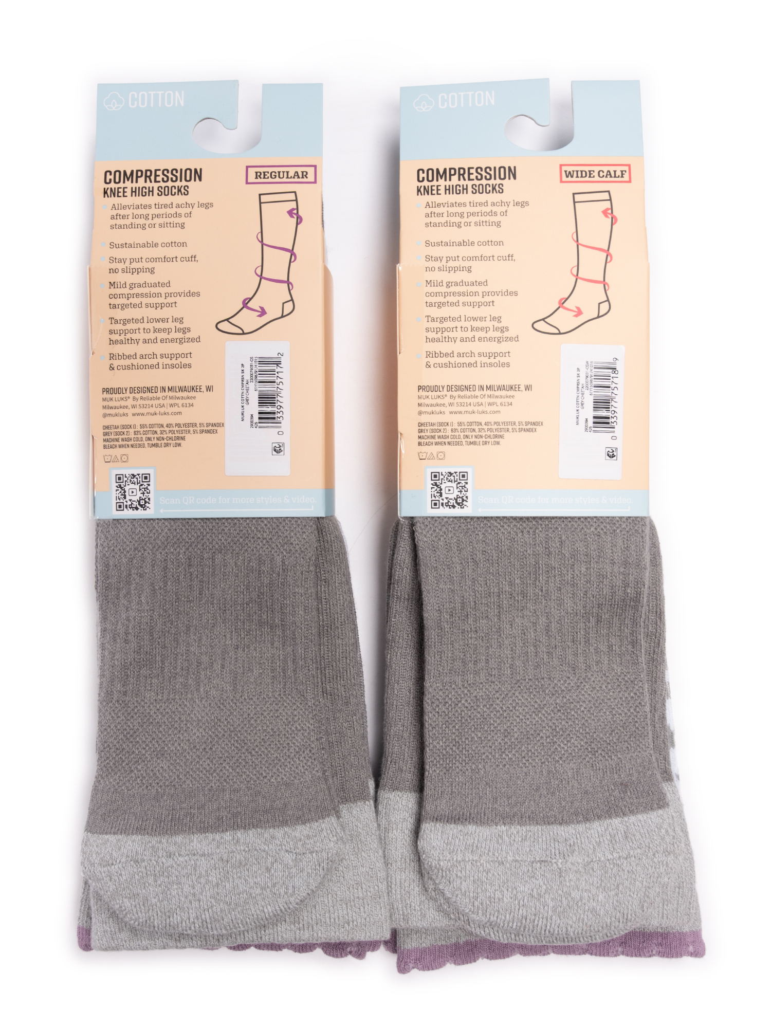 Muk Luks Women's Compression Cotton Knee-High Socks, 2-Pack photo 6