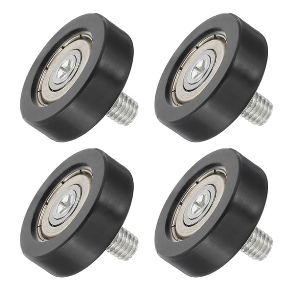 Uxcell 4 PCS Drawer Rollers 2x26mm Nylon Bearing Roller Drawer Pulley Wheels Black