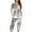 Gray#2, variant on Tnhcen Women's Floral Print Henley Sleepwear Set - Button-Up Top Capri Pants with Side Pockets Stretchy Polyester-Spandex Loungewear (S-3XL)