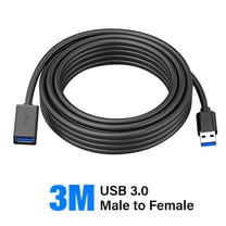 USB-A 3.0 Extension Cable, 4.8Gbps High-Speed, Male to Female Connectors, 10 Foot, Black