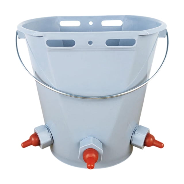 Cubo alimentador para terneros, cubo para terneros, suministros para , fácil instalar, práctico, alimentación gran capacidad, Gris con 3 pezones