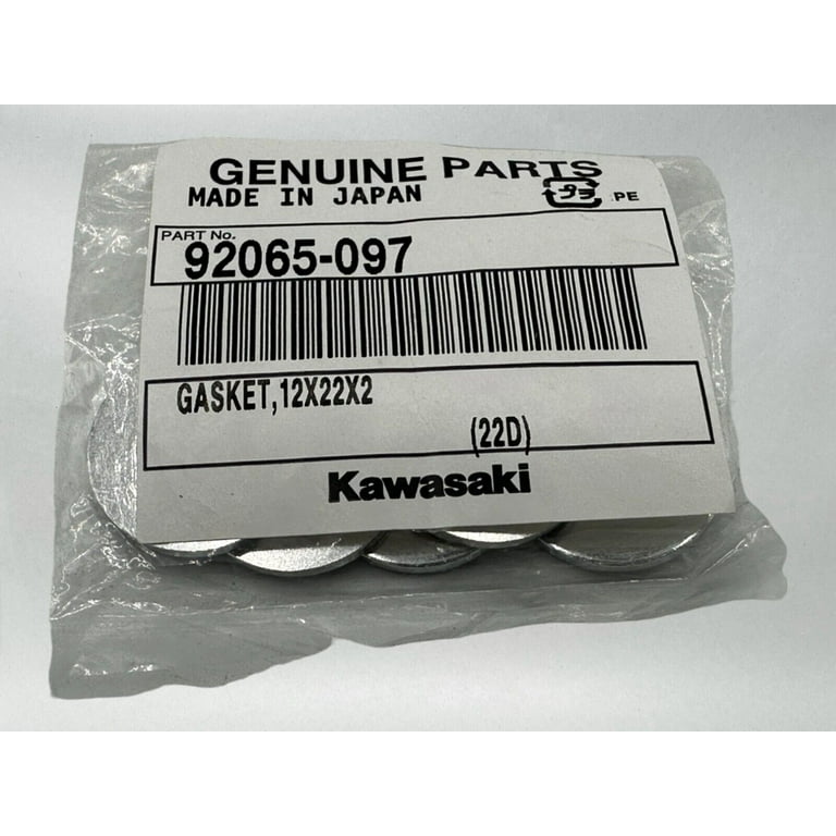 Kawasaki Genuine OEM Authentic Gasket 12X22X2 92065-097 Kawasaki Genuine OEM Authentic Gasket 12X22X2 92065-097