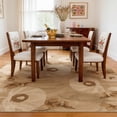 thumbnail image 5 of Toyoso 9'x12' Extra Large Botanical Area Rug, Muted Mocha & Champagne Floral Silicone Carpet, Grande Durable 0.25" Washable Decor Masterpiece Rug for Great Room, High-Traffic Art Rug, 5 of 9