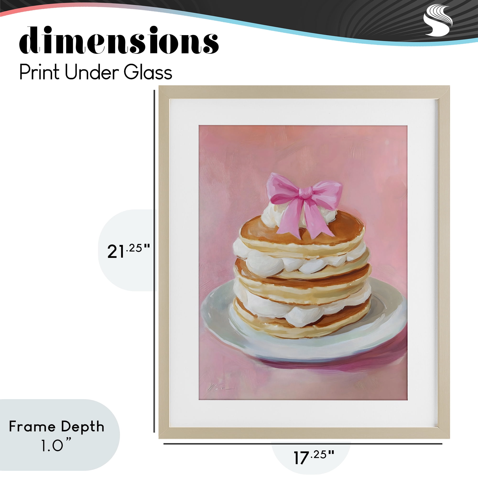 Stupell Industries Coquette Pancakes with Whipped Cream Birch Framed Print Under Glass, design by The Prints Vibe