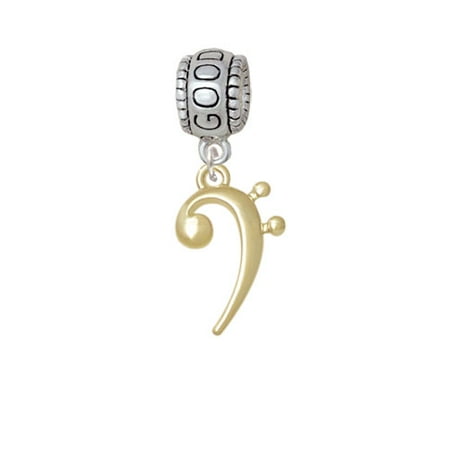 Bass Gold Tone Clef - Good Luck Charm Bead