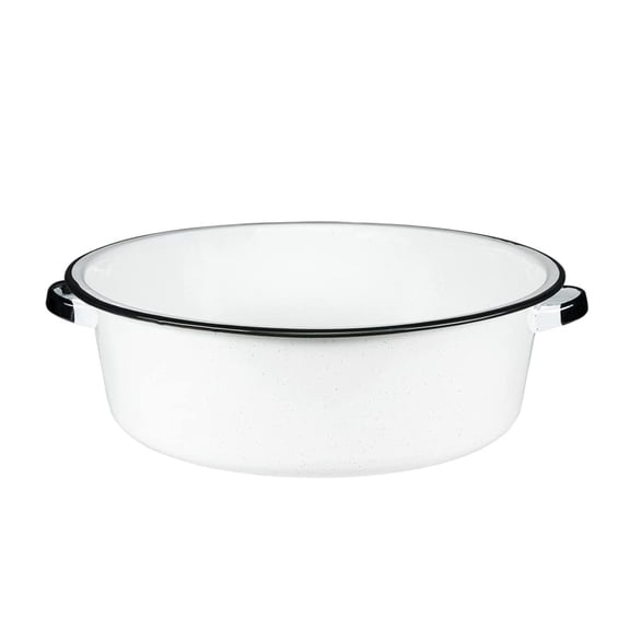Granite Ware Porcelain Enamel Dish Pan - Non-Stick, 15 Qt, Black/White