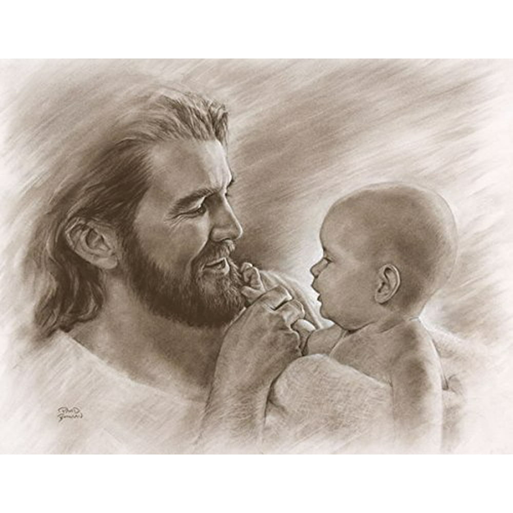 Precious 11"x14" Wall Art Print of Jesus Christ and Baby by David