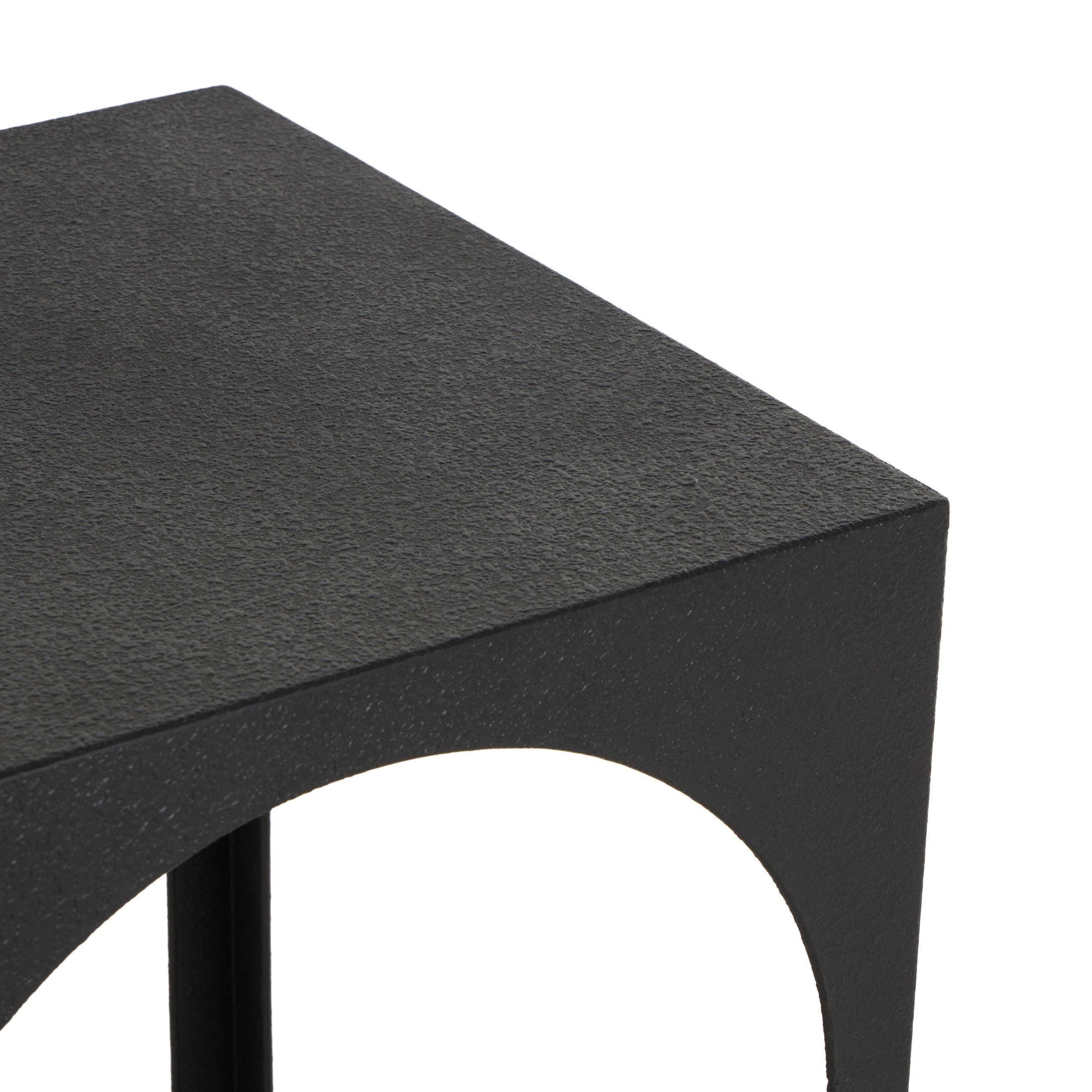 DecMode 16" x 21" Black Metal Nested Accent Table with Arched Cutouts, 3-Pieces