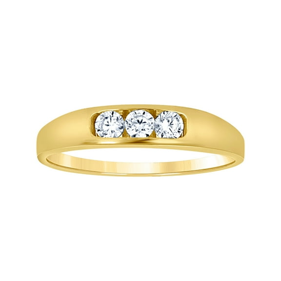 10k Yellow Gold Cubic Zirconia Cubic Zirconia Band Ring 3.4mm Long Ring - 1.3 Grams