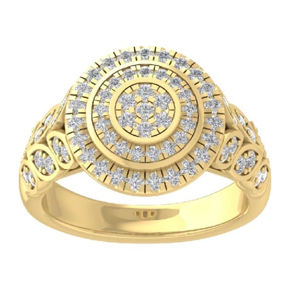 ARAIYA FINE JEWELRY 14K Yellow Gold Diamond Wedding Band Ring (3/4 cttw, I-J Color, I2-I3 Clarity) Size 10