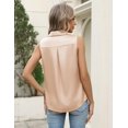 thumbnail image 5 of Zeagoo Satin Blouses for Women Silk Button Down Shirts Sleeveless Office Casual Tank Tops, 5 of 6