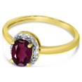 thumbnail image 3 of 10k Yellow Gold Oval Rhodolite Garnet And Diamond Ring, 3 of 6