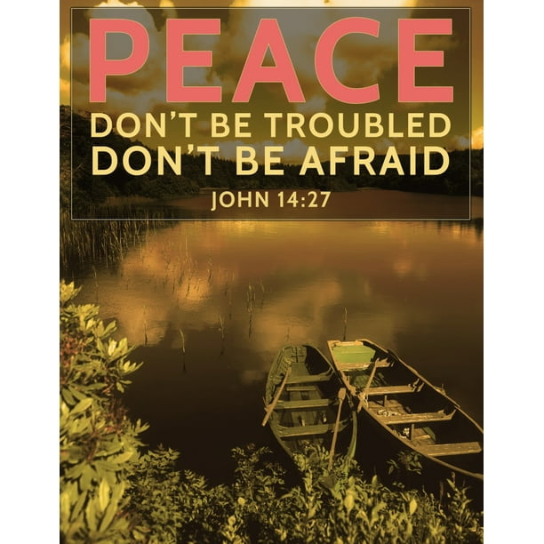 Image Of Wooden Rowboats At The Water S Edge Of A Tranquil Lake And A Scripture From John 14 27 By Tim Antoniuk Design Pics 26 X 34 Walmart Com