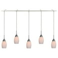 thumbnail image 3 of Woodbridge Lighting Venezia 5-Light Glass Linear Pendant in Satin Nickel/Opal, 3 of 5