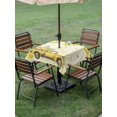 thumbnail image 4 of Outdoor Tablecloth with Umbrella Hole for Patio/Picnic/Party/Camping, Lemon Truck Waterproof Table Cloth Square Cover Washable, Summer Tropical Lemon Fruits Yellow (60"x 60"), 4 of 8