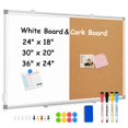 thumbnail image 1 of AMUSIGHT Double-Sided Combination Magnetic White Board & Cork Board, 24" x 18" Dry Erase Board & Cork Board Combo for Wall, Hanging Whiteboard for Pl, 1 of 8