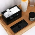 thumbnail image 2 of Luxspire Resin Cotton Swab Holder with Lid, Canister Jar for Cotton Ball pads Cotton Bud Makeup, Dispenser Storage Box Cosmetics Countertop Organizer Containers with 2 Compartments - Ink Black, 2 of 7