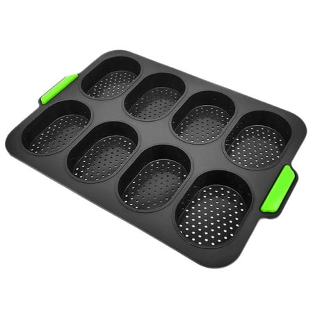 

ibaste Silicone Mini Bread Pan | Oval-Shaped Small Bread Pans for Homemade Bread | Silicone Perforated Bread Pan for Baking Mini Bread Buns French Bread Loaf 8 Girds