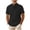 Black, variant on Men's Plain Solid Half-Buttoned Stand-Up Collar T Shirts Basic Tee, S-3XL