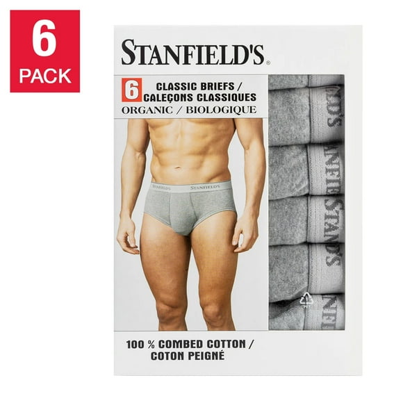 Stanfield's Caleçons Courts pour Hommes, Lot de 6 (Gris, TG)