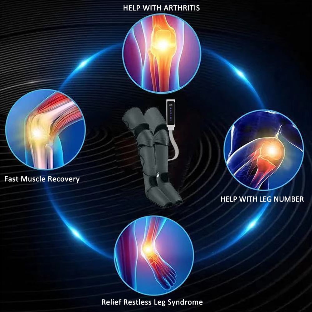 Leg Massagers for Circulation - Foot and Calf Massager with Heat, Air Compression Leg Wraps Massage Boots Machine for Home Use Leg Massage