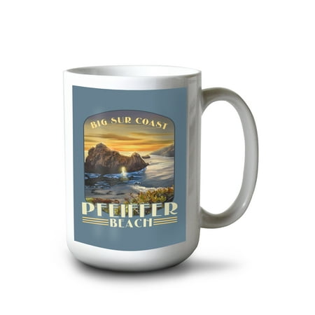 

15 fl oz Ceramic Mug Pfeiffer Beach California Pfeiffer Beach at Sunset Contour Dishwasher & Microwave Safe