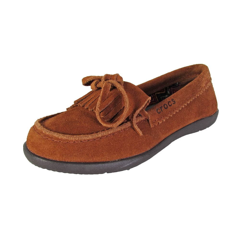 Crocs Womens Adela Suede Moc Slip On 