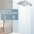 thumbnail image 2 of 12 inch Brushed Nickel Rain Shower Head - All Metal 304 Stainless Steel, Full Body Rainfall Shower with 144 Silicone Nozzles - Square Showerheads Ceiling or Wall Mount Modern Bathroom, 2 of 6