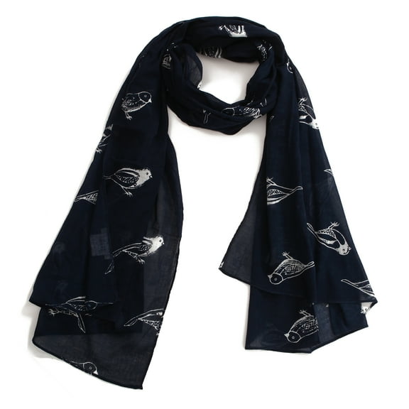Richie House Women's Silver Birds Scarf RH0750