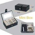 thumbnail image 3 of Kendal Jewelry Box for Women, Leather Jewelry Organizer with 2 Drawers and Mirror, Portable Mini Jewelry Case for Necklace, Ring, Jewelry LJC08BK, 3 of 9
