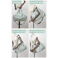 thumbnail image 5 of CHAO Bolsa de gimnasio para mujer, pequeña bolsa de viaje con compartimento para zapatos, bolsa de lona para deporte, fin de semana, yoga, natación, color negro y gris, 5 of 5