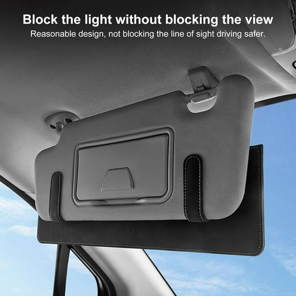 Yesbay Clip-on Car Sun Visor Extender Driver Passenger Front Seat Anti-Glare UV Rays Blocking Sunshade Visor Extender Universal Car Accessories