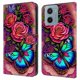 thumbnail image 1 of For Motorola Moto E15 4G Case PU Leather Wallet Phone Cover with Stand - Gold Ring, 1 of 5