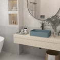 thumbnail image 2 of 19.7*12.8-inch rectangular bathroom cement art basin with drain in the same color, 2 of 11