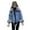 Blue, variant on BAETEUY Winter Women Denim Jacket - Faux Fur Trim Long Sleeves Plush Lined Coat