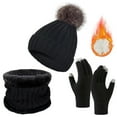 thumbnail image 2 of EHRWE Winter Beanie Hat Scarf Gloves Set For Women Lined Knit Hat Warm Long Scarf Winter Fashion, 2 of 6