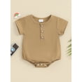 thumbnail image 2 of Suealasg Baby Boy Girl Romper Clothes 3M 6M 12M 18M Newborn Cotton Linen Long Sleeve Round Neck Bodysuit, 2 of 9