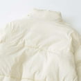 thumbnail image 4 of Sexlip Cropped Puffer Jacket for Women Casual Zipper Stand Collar Down Coats Long Sleeve Solid Color Warm Winter Outwear White S, 4 of 9