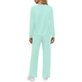 thumbnail image 6 of Fantaslook Two Piece Lounge Sets for Women Fall Outfits Long Sleeve Tops Wide Leg Pants Matching Sets Vacation Travel Outfits, 6 of 10