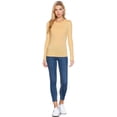thumbnail image 4 of Long Sleeve Plain CREW Neck T-shirts Cotton/Spandex Charcoal L, 4 of 4