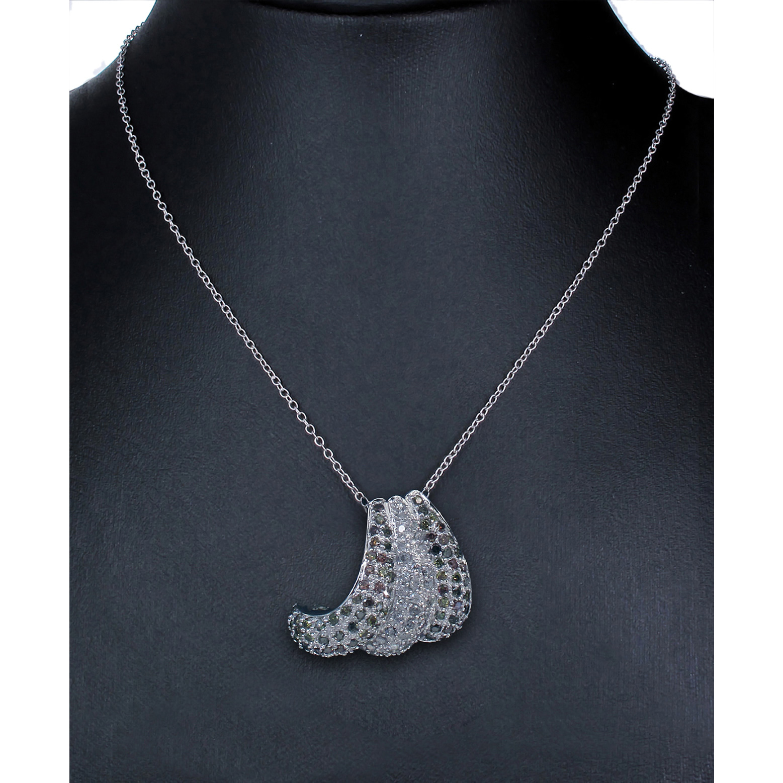 Vir Jewels 1.70 CTTW Diamond Pendant, Green and White Diamond Pendant Necklace for Women in 14K White Gold with 18 Inch Chain, Prong Setting For Female Adult