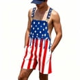 thumbnail image 4 of American Flag Overalls Men Shorts Loose Fit Festival Jumpsuits Patriotic Work Bibs Coveralls Casual Outdoor Summer Fourth of July Clothes, 4 of 7