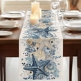 thumbnail image 3 of Table Runners 72 Inches Long Dress Scarves, Blue Coastal Starfish Farmhouse Kitchen/Dining Table Runner, Coffee Tablerunners, Beach Nautical Shell Eucalyptus Rustic 14x72 Inch, 3 of 9
