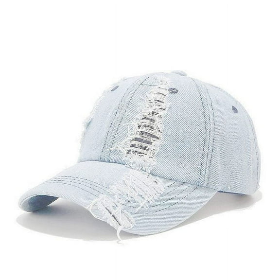 COCOpeaunt Fashion Denim Hole Style Baseball Caps Summer Autumn Unisex Solid Plain Curved Sun Visor Hip-Hop Cap Hat Women Man Adjustable