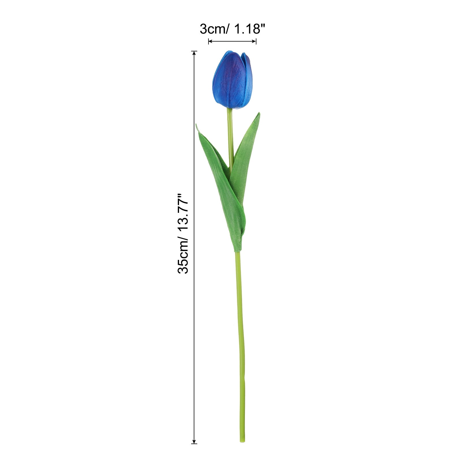 Unique Bargains Fake Tulips Flowers PU Artificial Tulips Real Touch with Stems 24Pcs Blue
