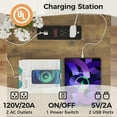 thumbnail image 4 of RoyalCraft Table de Chevet de Ferme avec Station de Charge Ensemble de 2, Blanc & Chêne Rustique, 4 of 8