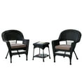 thumbnail image 1 of Jeco 3 Piece Wicker Conversation Set in Black with Brown Cushions, 1 of 2