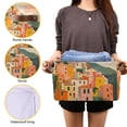 thumbnail image 3 of Yayeee Canvas Storage Basket with Handles for Shelves Fabric Bins Closet Organizer, Pink Cityscape Painting, 3 of 8