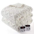 thumbnail image 1 of Ourlova Thick Tufted Sherpa Heated Blanket with 10 Heating Levels and 10 Time Settings ETL Certified Fast Heating Blankets King Size 90×100 Inch Beige, 1 of 8